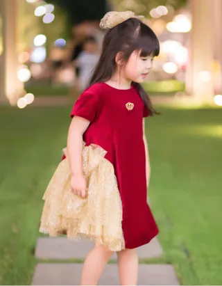 ALLOVIN Velvet Tulle Party Dress