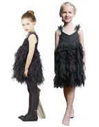 ALLOVIN Strap Ballerina Princess Black Swan Tutu Dress