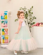 Toddler Girl Heart-Shaped Sequins Cap Sleeve Maxi Dress