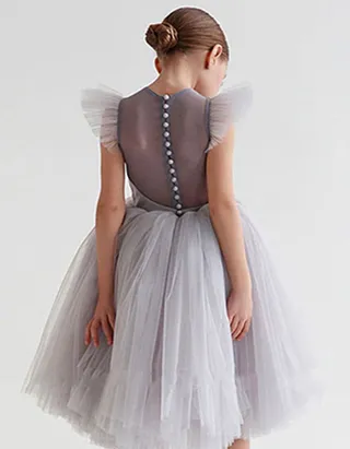 ALLOVIN Sheer back Party Dress