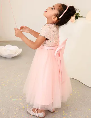 ALLOVIN Sequins Tulle Party Dress