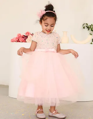 ALLOVIN Sequins Tulle Party Dress