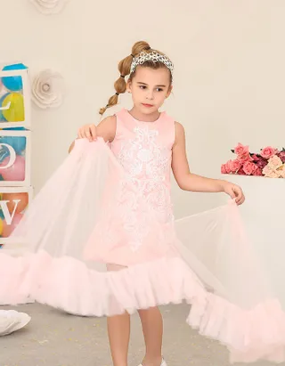 ALLOVIN Embroidery Shift Dress