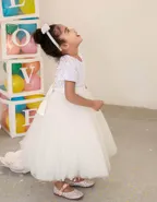 Toddler Girl Short Sleeve Sequins Flower Dress