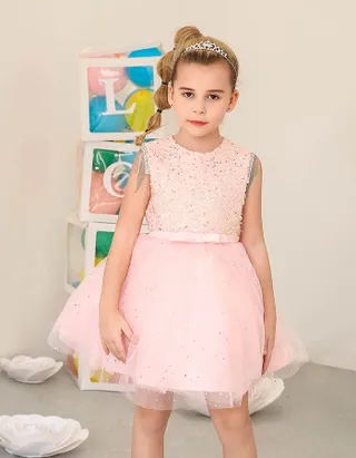 Toddler Girl Sequins Sleeveless Formal Ball Gown Party Dress