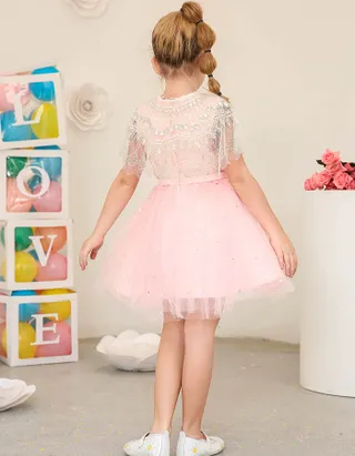 Toddler Girl Sequins Sleeveless Formal Ball Gown Party Dress