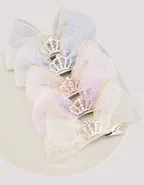 Allovin Toddler Girls Rhinestone Crown Decor Bow Hairpin