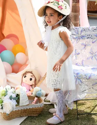ALLOVIN Toddler Girl A-Line Princess Flower Girl Dress