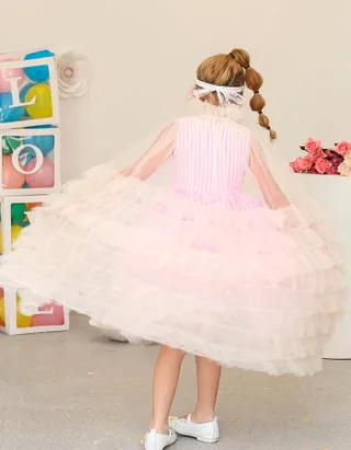 Toddler Girl Sleeveless Spanish Tulle Princess Ball Party Dress