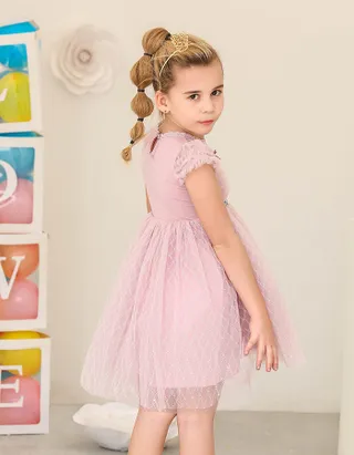 Allovin Toddler Girl Cap Sleeve Tulle Party Princess Dresses