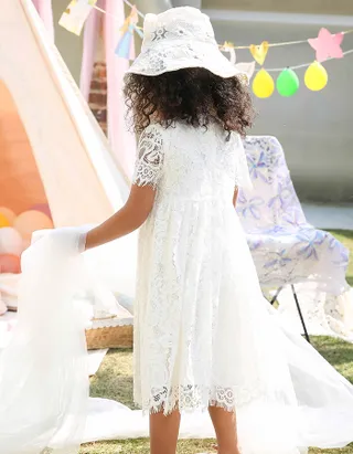 ALLOVIN Floral Lace Boho Dress