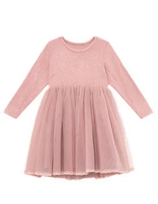 ALLOVIN Tulle-skirt Jersey Dress