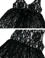 ALLOVIN Lace And Tulle V-back Layered Dress