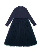 ALLOVIN Toddler Girls Textured Knit & Tulle Dress