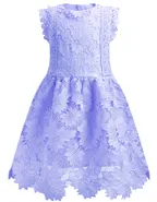 ALLOVIN Toddler Girl Christening Baptism Flower Lace Dress