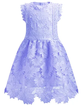 ALLOVIN Toddler Girl Christening Baptism Flower Lace Dress