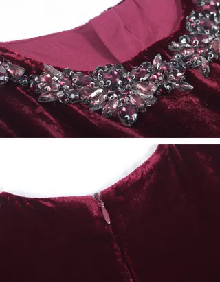 ALLOVIN Toddler Girls Round Neck Velvet Tulle Dress