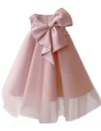 Allovin Big Bow Tulle Dress Christening Gown / Flower Girl Dress