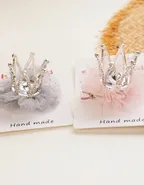Allovin Toddler Girls Rhinestone Crown Decor Hairpin