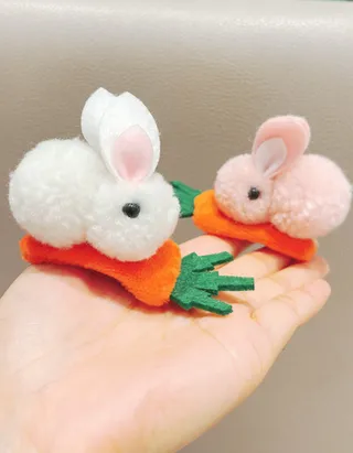 Easter Bunny Girls Fluffy Rabbit Decor Hair Clip