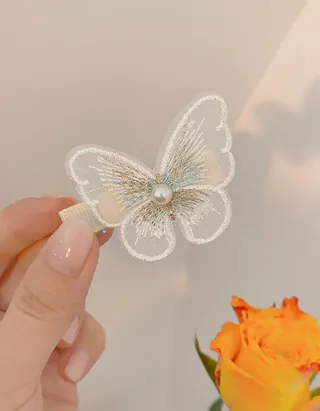 Allovin 5pcs Toddler Girls Lace Butterfly Hairpin