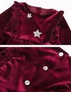 ALLOVIN Sparkly Stars Velvet Dress