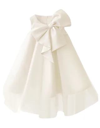 Allovin Big Bow Tulle Dress Christening Gown / Flower Girl Dress
