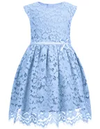 ALLOVIN Toddler Girl A-Line Wedding Lace Dress