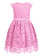 ALLOVIN Toddler Girl A-Line Wedding Lace Dress