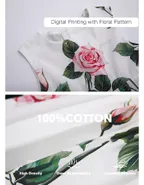 Allovin Toddler Girl A-Line Sleeveless Sundress Rose Print Summer Girl Dress