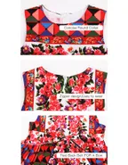 Allovin Little Girl Sleeveless Summer Sundress Hawaii Bohemia pleated floral Dress