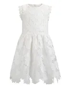 ALLOVIN Toddler Girl Christening Baptism Flower Lace Dress