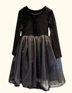 ALLOVIN Tulle-skirt Jersey Dress
