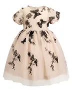ALLOVIN Toddler Girl 3D-Butterfly Embroidered Lace Dress