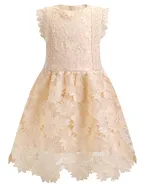 ALLOVIN Toddler Girl Christening Baptism Flower Lace Dress