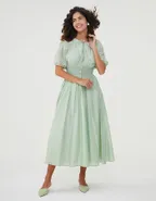 ALLOVIN The Jade Linen Dress