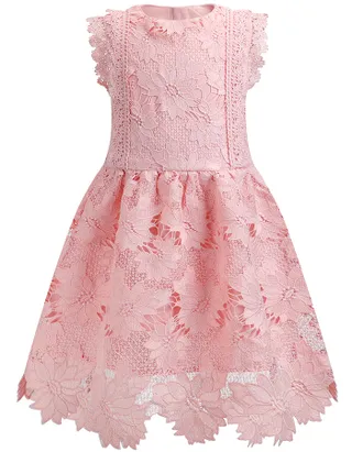 ALLOVIN Toddler Girl Christening Baptism Flower Lace Dress