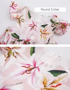 Allovin Toddler Girl Birthday Cap Sleeveless Casual Lily Floral Printed Dress