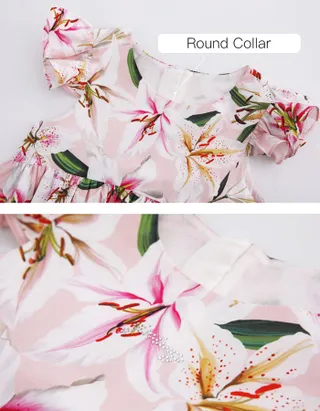 Allovin Toddler Girl Birthday Cap Sleeveless Casual Lily Floral Printed Dress