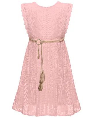 ALLOVIN Toddler Girl's Vintage Boho A-Line Lace Dress