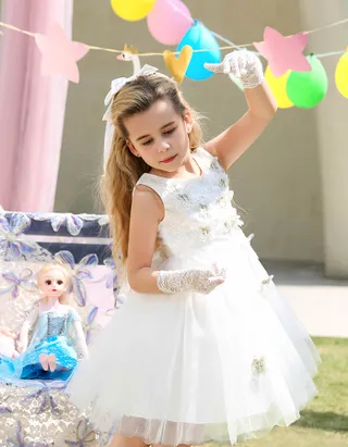 Allovin Girls White Double Layer Veil