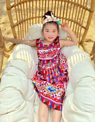 Allovin Little Girl Sleeveless Summer Sundress Hawaii Bohemia pleated floral Dress