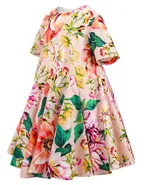 Toddler Girl Short Sleeve Casual Floral Printed Holiday Dress