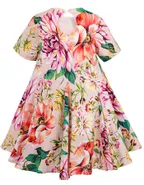 Toddler Girl Short Sleeve Casual Floral Printed Holiday Dress