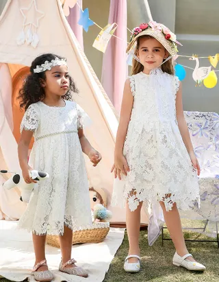 ALLOVIN Floral Lace Boho Dress