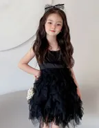 ALLOVIN Strap Ballerina Princess Black Swan Tutu Dress