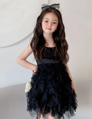 ALLOVIN Strap Ballerina Princess Black Swan Tutu Dress