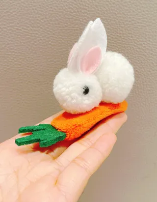 Easter Bunny Girls Fluffy Rabbit Decor Hair Clip