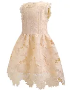 ALLOVIN Toddler Girl Christening Baptism Flower Lace Dress
