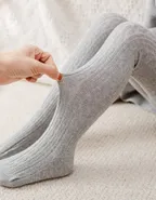 ALLOVIN 4pairs Cable Knit Cotton Leggings